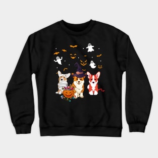 Funny Three Corgi Halloween Gift Crewneck Sweatshirt